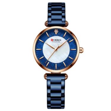 Imagem de Relógio Feminino elegante quartzo fino Strass com aço inoxidável moda casual