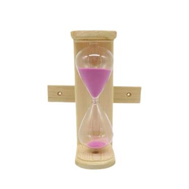 Imagem de WeiLaiKeQi Ampulheta de 15 minutos para sauna, ampulheta giratória, resistente ao calor, temporizador de madeira para sauna