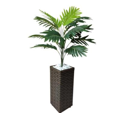 Imagem de Planta Artificial Palmeira Toque Real com Vaso Grande Decoração Enfeite Casa (Vime II)