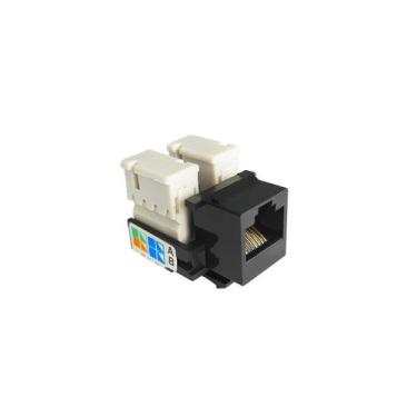 Imagem de Conector Fêmea Keystone RJ45 Cat5e Preto - Pier - Pier Telecom