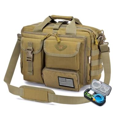 Imagem de Stypos Bolsa tática para laptop masculina, bolsa mensageiro de 35,6 cm/39,6 cm/43,9 cm, bolsa de ombro militar, bolsas de trabalho de voo para pilotos, Caqui, 14inch Medium, Digital, militar