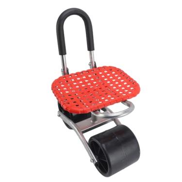 Imagem de Luqeeg Assento de trabalho com rodinhas de jardim, banquinho de jardinagem ajustável, scooter de jardim confortável com 2 rodas, bandeja de ferramentas para plantio de campo ao ar livre, quintal e