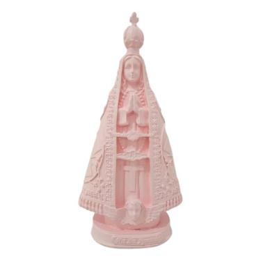 Imagem de Imagem Nossa Senhora Aparecida Rosa em Gesso 21cm, Decoração Religiosa Católica, Padroeira do Brasil, Escultura Espiritual com Acabamento Detalhado