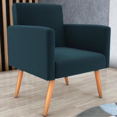 Imagem de Poltrona para Decoração Belém Suede Petróleo - CASA H