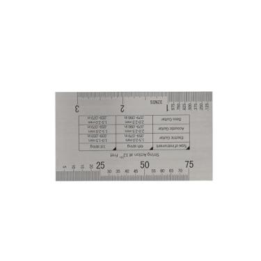 Imagem de Ferramenta de Bitola de Guitarra Com Protetores FRET, Régua de Altura de Aço Inoxidável para o Banjo do Bandolim de Baixo, Medição Precisa, Ferramenta de Tamanho de Bolso Com Conversão