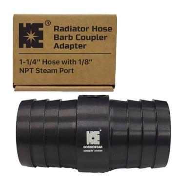 Imagem de Cosmostar Adaptador de acoplador de farpa de mangueira de radiador de 3,5 cm com porta de vapor NPT de 1/20.3 cm para LS Swap – Emenda cruzada de refrigeração de alumínio para encaixe de mangueira de