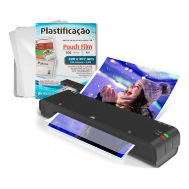 Imagem de Plastificadora Yamax Lm400 A4 mais 100un de Plástico, 220V