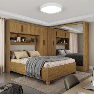 Imagem de Guarda-roupa Casal Modulado 5 Portas com Cama Santiago 3 Portas Premiu