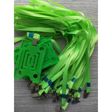 Imagem de kit 10 cordão de prescoço porta crachá-verde - tltled