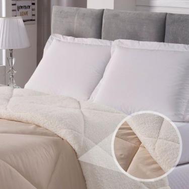 Imagem de Coberdrom Sherpa QueenTipo Lã de Carneiro 240x220cm Casa Dona, BEGE E 