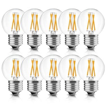 Imagem de BRIMAX Pacote Com 10 Lâmpadas G16.5 Reguláveis, 6 W, Equivalente A 60 Watts, Led Globo Pequeno E26, 600 Lm, 2700 K, Branco Quente, Ac 120 V, Sem Cintilação, Para Ventiladores De Teto E Lustre