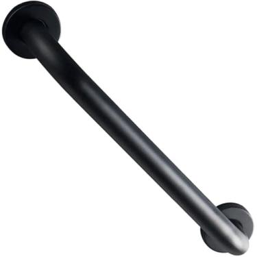 Imagem de Barras De Apoio Para Idosos Pretos Foscos Montadas Na Parede Barras De Apoio De Braço Retas Corrimãos De Banheiro Suporte Para Idosos Deficientes, 80cm