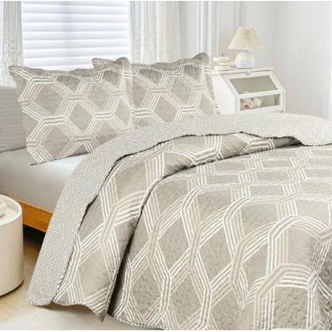 Imagem de Kit Colcha/Cobre Leito Romma King - 2 Porta Travesseiros  Têxtil Arte,