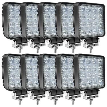 Imagem de MUVKQC Luzes De Trabalho Led Para Caminhão, 4" (Pods Quadrados), 48 W, Holofote À Prova D'Água, Cubo Off-Road Carro, Barco, Picape, Carrinho Golfe, Soprador Neve, Cortador Grama, Quadriciclo, Utv, 1