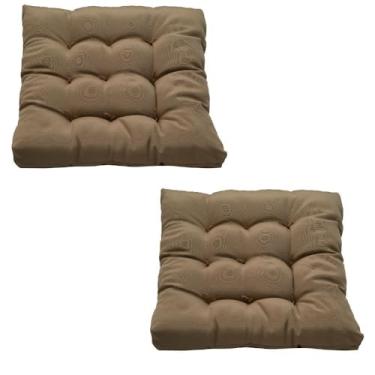Imagem de Kit 2 Futon 40x40 Baixo Assento Almofada Colorida Shelter(Caqui)