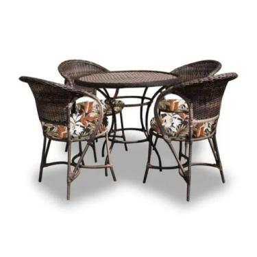 Imagem de Conjunto de Mesa E Cadeiras Fibra Sintética Área de Laser Varanda Fibr