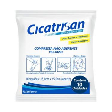 Imagem de Compressa Gaze Não Aderente Estéril Cicatrisan - 10 compressas - Sanfa