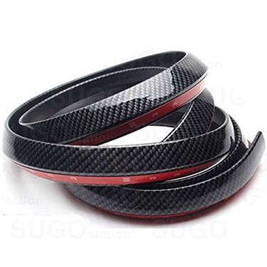 Imagem de Protetor labial de fibra de carbono JDM Sugo Racing preto para para-choque dianteiro 2 x 98 polegadas