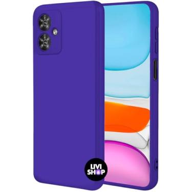 Imagem de Capa Case Capinha Compatível Motorola G54 Silicone Com Bordas Elevadas Aveludada Forro Premium (ROXO)