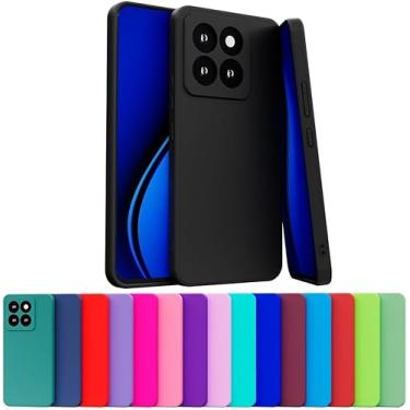 Imagem de Capa Capinha Case Compatível Xiaomi 14 Pro Silicone Aveludada Com Proteção De Câmera (AZUL BEBE)
