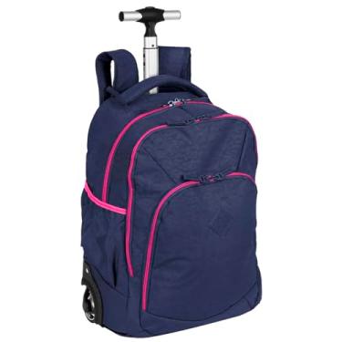 Imagem de Mochila Sestini Carrinho 2 em 1 Rolling Crinkle Azul e Rosa