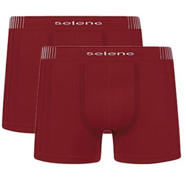 Imagem de 2 Cuecas De Microfibra Boxer Box Selene Sem Costura Plus Size, Bordô, 