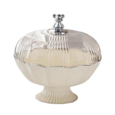 Imagem de ＫＬＫＣＭＳ Fruteira Decorativa com Tampa de Urso para Uso em Casa e Escritório, Creme