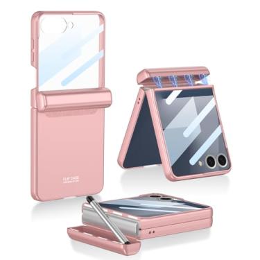 Imagem de SHIEID Capa para Galaxy Z Flip 7 com caneta Stylus, capa protetora com dobradiça magnética com protetor de tela integrado e suporte para caneta S – Capa de corpo inteiro 360° para Samsung Z Flip 7