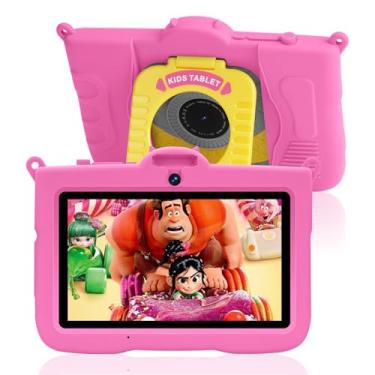 Imagem de Tablet infantil Android 13 de 7 polegadas para crianças, 8 GB de RAM, 64 GB de ROM, controle parental, tela IPS, com capa à prova de quedas, câmera dupla, software infantil pré-instalado, Bluetooth