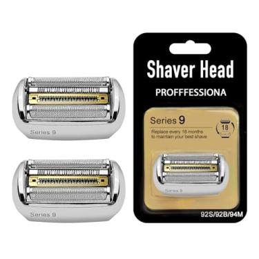 Imagem de 2PACKS Series 9 92S Acessórios de cabeça de barbeador elétrico de substituição Série 9 Lâmina de barbeador elétrico compatível com Braun Series 9 9290cc, 9291cc, 9370cc, 9293s, 9385cc, 9390cc, 9330s