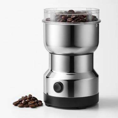 Imagem de Moedor de Café Elétrico Triturador de Grãos, Sementes, Especiarias, Temperos, Amendoim, Ervas Secas, Portátil e Rápido com Lâminas Inox, Tampa Transparente, Baixo Ruído, Uso Doméstico e Cozinha