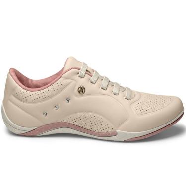 Imagem de Tênis Casual Feminino Kolosh Bege Com Strass Confortável Leve Antiderrapante C1286A