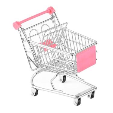 Imagem de AFXGUSD Mini Carrinho de Compras, Carrinho de Mão de Supermercado, Brinquedo Fofo, Multiuso, Casa de Bonecas, Carrinho de Compras de Supermercado para Criança, Rosa, Tamanho real