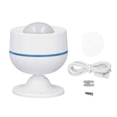 Imagem de Sensor de movimento PIR USB Recarregável Smart Human Body Sensor Infravermelho Detecção rápi Sensibilide ajustável para Segurança de Office em casa ABS 110 ° 10M (Padrão dos EUA 908.4MHz)