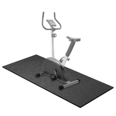 Imagem de WERCHO Tapete de bicicleta ergométrica dobrável tapete de esteira 76 cm x 152 cm tapete elíptico giratório tapete de corda de pular tapete de treino grosso para equipamento de fitness tapete para piso
