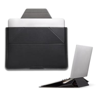 Imagem de MOFT Capa para laptop, bolsa para laptop 2 em 1 e suporte para MacBook Air/Pro e Dell/HP/Lenovo/Asus, bolsa elegante para computador com armazenamento expansível para acessórios de computador, preto