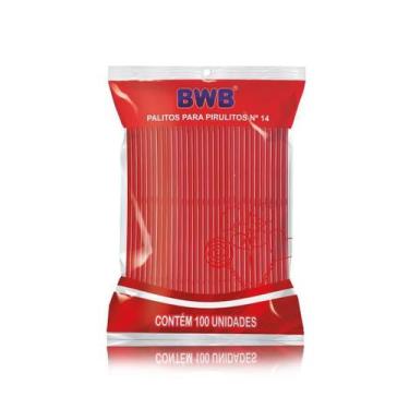 Imagem de Palito para Pirulito Médio 14cm Vermelho nº14 BWB Canudo Pet 237 - 100