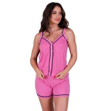 Imagem de Pijama Amamentação Americano com Botão Alça Maternidade Pós Parto Femi