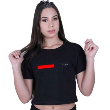 Imagem de Blusinha Cropped Algodão Paris França - LAFRE, Preto, GG