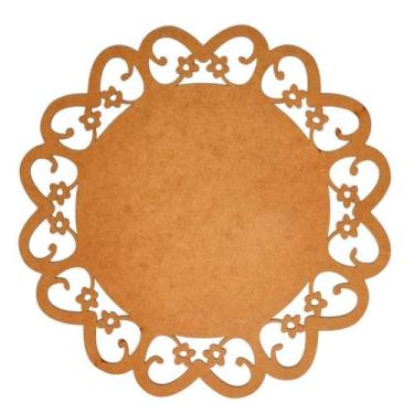 Imagem de Sousplat em MDF Cru Arabesco 35cm - MDF 3mm - Kit C/ 12 Unid. - LENOBR