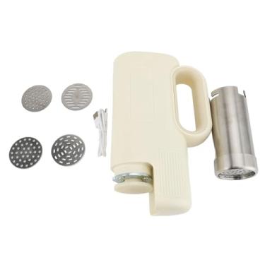 Imagem de Fabricante de macarrão elétrica portátil Máquina de macarrão portátil sem fio com 5 discos de modelagem para espaguete caseiro de aço inoxidável ramen