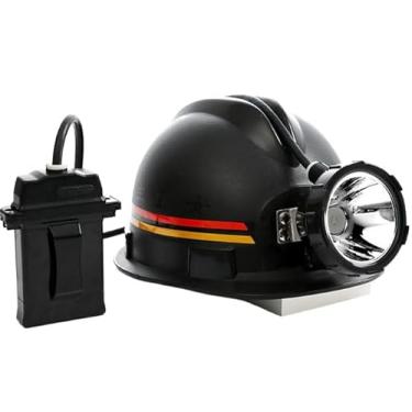 Imagem de Lâmpada de capacete de segurança ultra brilhante impermeável industrial montada na cabeça, farol LED de alta potência de 35W usado para acampamento ao ar livre mineração de carvão
