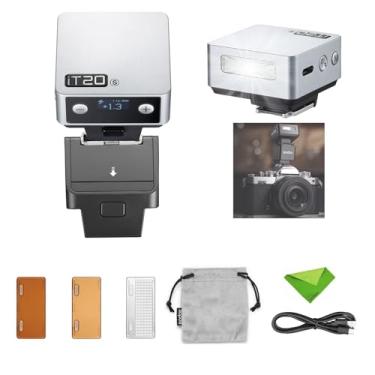 Imagem de Godox iT20 S iT20-S com suporte para sapata, flash TTL para Sony, de potência máxima de 700 Hz, tempo de reciclagem de 1,5 s, bateria de lítio integrada, mini (sem HSS, prateado)