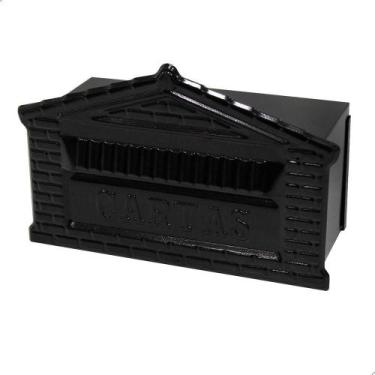 Imagem de Caixa De Correio Tijolinho Popular 12x25 Para Muro Preta - Nossa Kasa