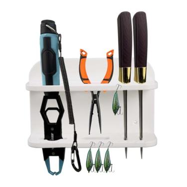 Imagem de Suporte de faca e alicate de barco, organizador de armazenamento marinho de polímero, suporte de ferramentas de barco adequado para ferramentas de pesca, iscas e iscas (descanso de faca aberto)