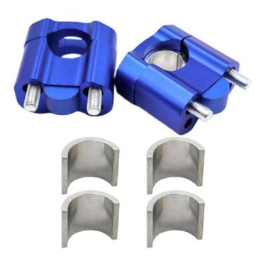Imagem de Mqetly Peças de reparo para elevadores de guidão de motocicleta genéricos, elevadores de braçadeira de guidão de liga de alumínio, acessórios universais de, Azul