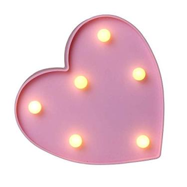 Imagem de Letreiro de LED, letras, letras, letras iluminadas para letreiro de parede, lâmpada de LED branca quente alimentada por bateria, para casamento, aniversário, Natal e ocasiões especiais (luz de coração