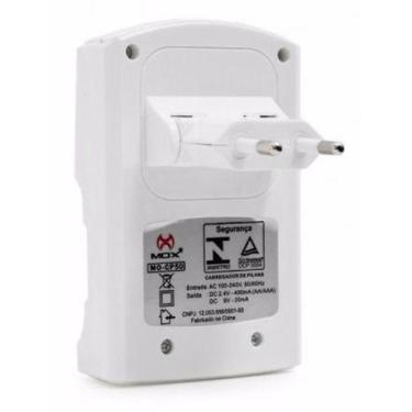 Imagem de Carregador De Pilhas Aa Aaa 9v Mox Bi-volt Auto Stop MO-CP53 C/4 Pilha