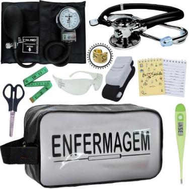 Imagem de Kit Academico Enfermagem Premium Preto Completo - Love Saude, PRETO TR