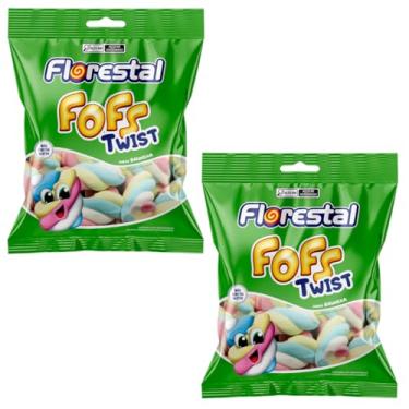 Imagem de Kit 2 Pacotes Marshmallow Colorido Twist Fofs 220g Florestal